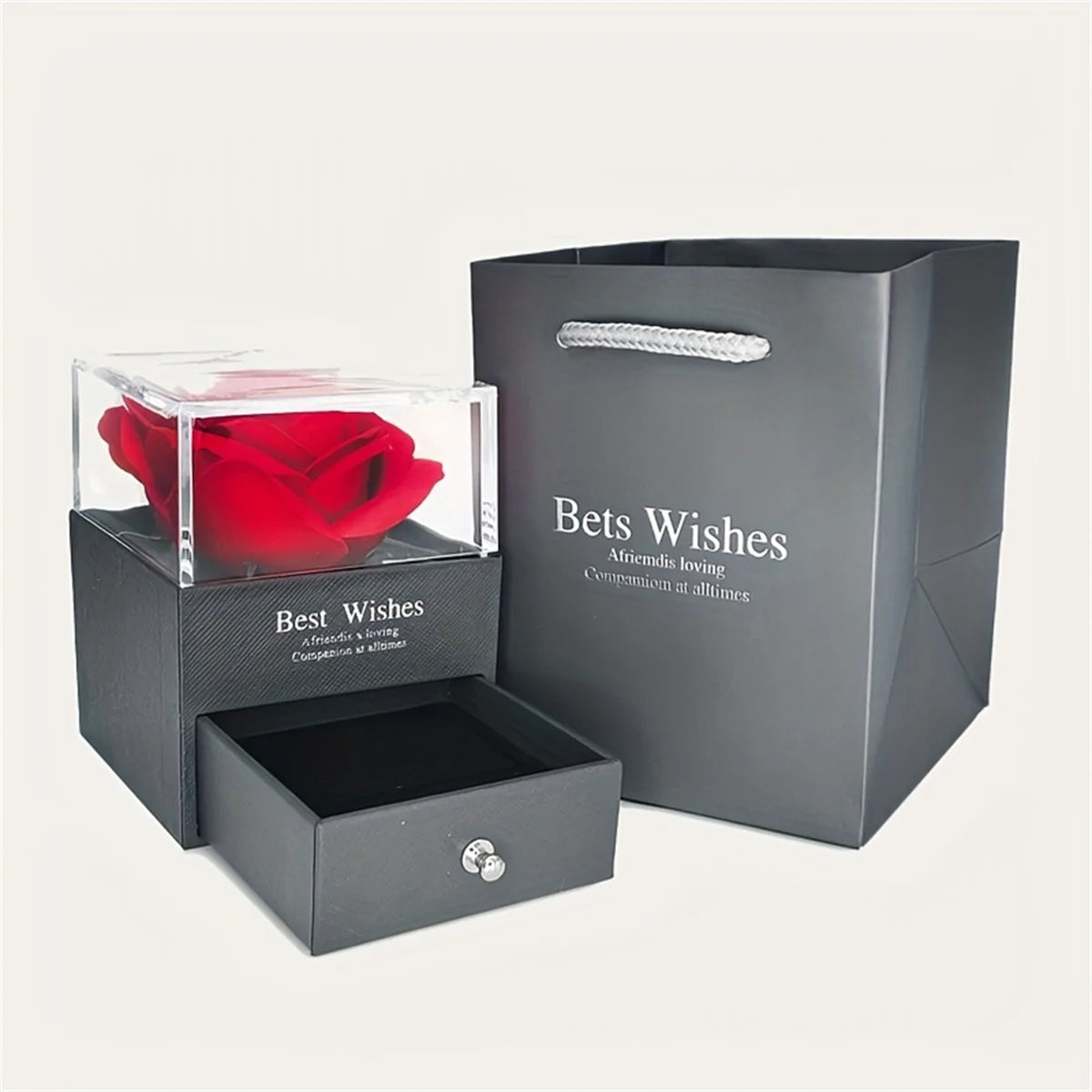 Collier pendentif luxueux avec coffret de rose🌹